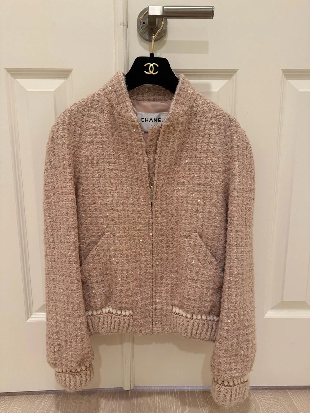 CHANEL Pink Tweed bomber jacket